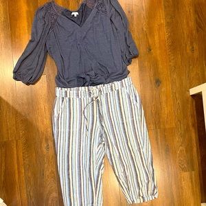 2 piece capri set women’s 1 XL
